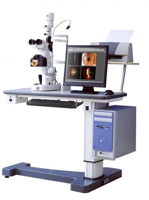 Recogida de la imagen del microscopio de lámpara de raja y sistema de análisis convenientes